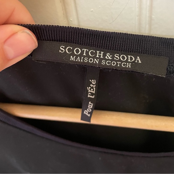 Scotch and Soda Black Sporty Blouse with Glitter Stripe Elastic - Picture 4 of 6